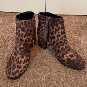 Leopard booties with heel size 8